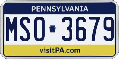 PA license plate MSO3679