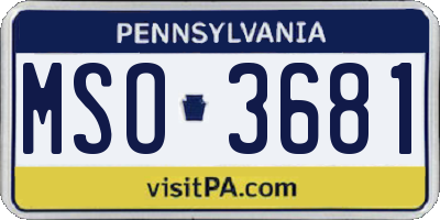 PA license plate MSO3681