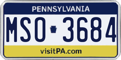 PA license plate MSO3684