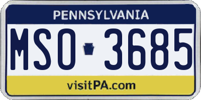 PA license plate MSO3685