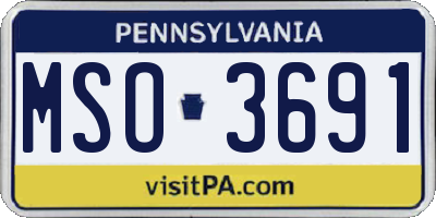 PA license plate MSO3691