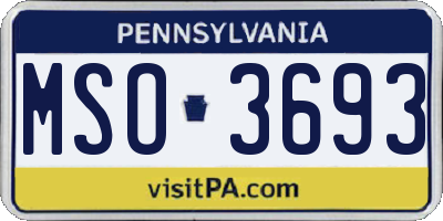 PA license plate MSO3693