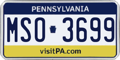 PA license plate MSO3699