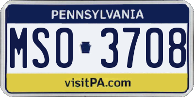 PA license plate MSO3708