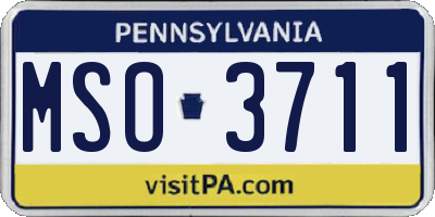 PA license plate MSO3711