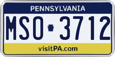 PA license plate MSO3712