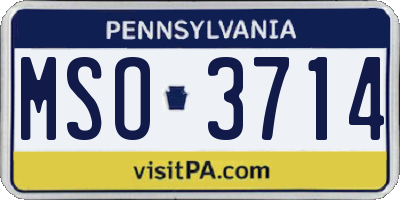 PA license plate MSO3714