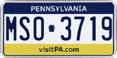 PA license plate MSO3719