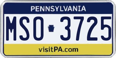 PA license plate MSO3725