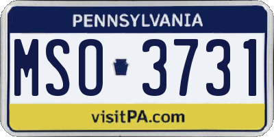 PA license plate MSO3731