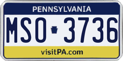 PA license plate MSO3736