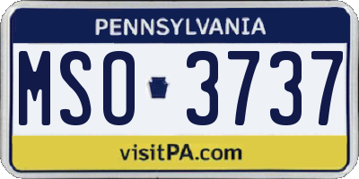 PA license plate MSO3737