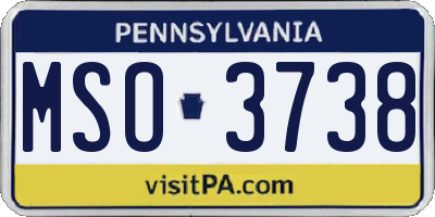 PA license plate MSO3738