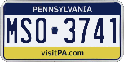 PA license plate MSO3741