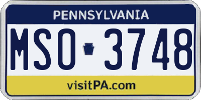 PA license plate MSO3748