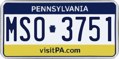 PA license plate MSO3751