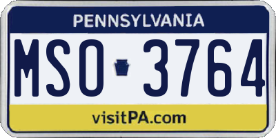 PA license plate MSO3764