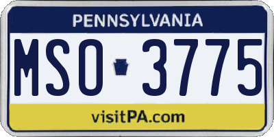 PA license plate MSO3775