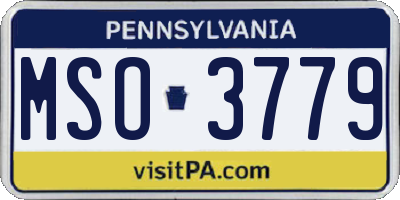 PA license plate MSO3779