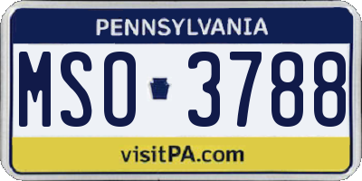 PA license plate MSO3788