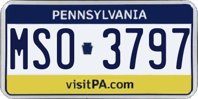 PA license plate MSO3797