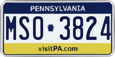 PA license plate MSO3824