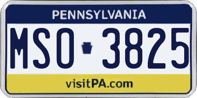 PA license plate MSO3825