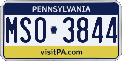 PA license plate MSO3844