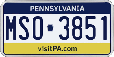 PA license plate MSO3851