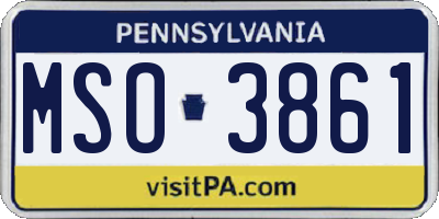 PA license plate MSO3861