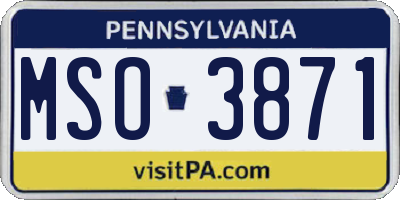 PA license plate MSO3871
