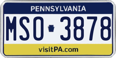 PA license plate MSO3878
