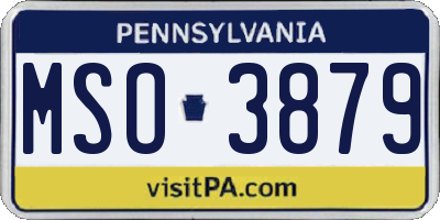 PA license plate MSO3879