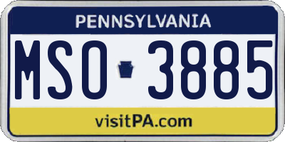 PA license plate MSO3885