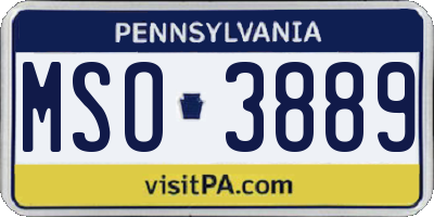 PA license plate MSO3889