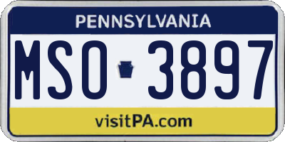 PA license plate MSO3897