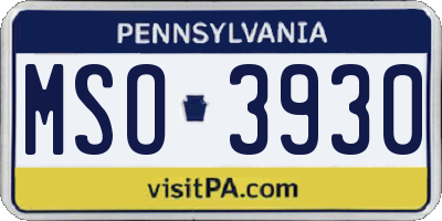 PA license plate MSO3930
