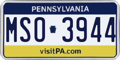 PA license plate MSO3944