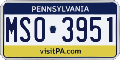 PA license plate MSO3951