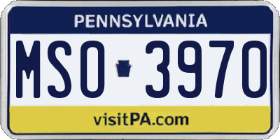 PA license plate MSO3970