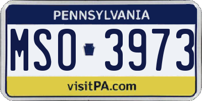 PA license plate MSO3973