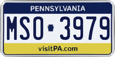 PA license plate MSO3979