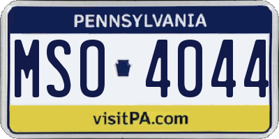 PA license plate MSO4044
