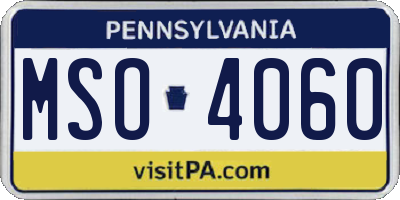 PA license plate MSO4060