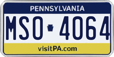 PA license plate MSO4064