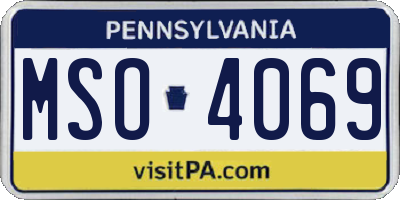 PA license plate MSO4069