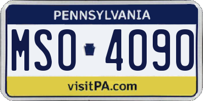 PA license plate MSO4090