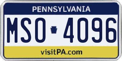 PA license plate MSO4096