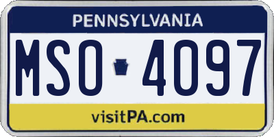 PA license plate MSO4097