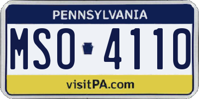 PA license plate MSO4110
